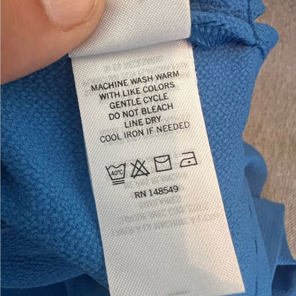 Kenneth Cole Mens Button-Up Shirt Short Sleeve Relaxed Fit Collared Blue Size M - Picture 11 of 12